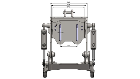 KOMPLETNÝ TROJBODOVÝ ZÁVES UNIVERZÁLNY CAT. 1 - PROFI STANDARD PRE TRAKTOR 800 KG (RAL PODĽA VÁŠHO VÝBERU)