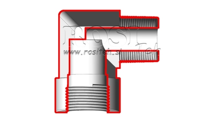 HYDRAULISCHER ANSCHLUSS KNIE 90° MÄNNLICH-WEIBLICH 3/8