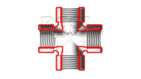 HYDRAULISCHE KREUZVERSCHRAUBUNG INNENGEWINDE BSP 1/2