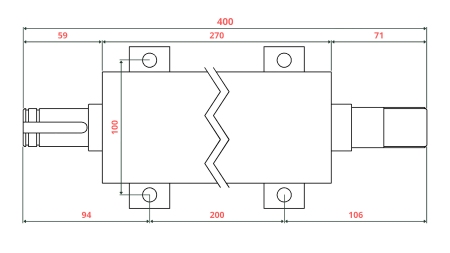GUSS-EISEN KREISSÄGENWELLE 400MM (RECHTES GEWINDE)
