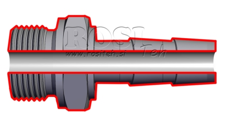 CONEXÃO MASCULINA HIDRÁULICA 1/2 PARA MANGUEIRA DE BORRACHA Φ 12-13