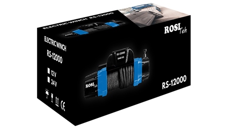 12 V ELECTRIC WINCH RS-12000 - 5440 kg - SYNTHETIC ROPE - ECO