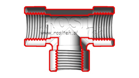 HYDRAULIK T-ANSCHLUSS BSP WEIBLICH-WEIBLICH 3/8