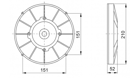 AXIAL LÜFTER - VENTILATOR 190 mm - ZULEITEND 24V