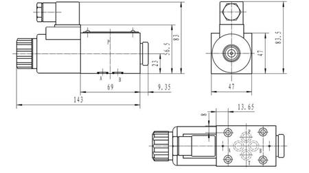 CETOP 3_1 COIL DIMENSIONS 3B