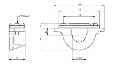 HALTER FÜR TELESCOPIC ZYLINDER FI50-A
