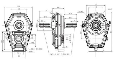 MOLTIPLICATORE GR.3 -1:3 INGRESSO MASCHIO - USCITA MASCHIO