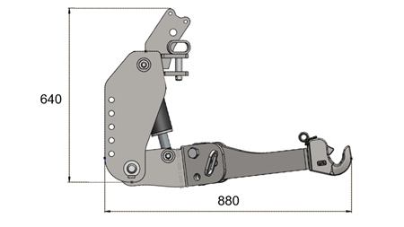 KOMPLETNÝ TROJBODOVÝ ZÁVES UNIVERZÁLNY CAT. 2 - FLEX PRE TRAKTOR 1500 KG (RAL PODĽA VÁŠHO VÝBERU)
