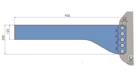UNIVERSAALNE KINNITUSKONSOOL TRAKTORI ESIOHÜDRAULIKA JAOKS CAT. 2 & CAT. 3 (950 mm)