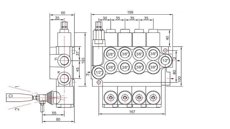Hydraulikventil 4xP40