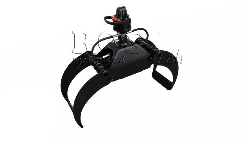 FORESTRY GRAPPLE LG800 kg - 1000 mm ROTATOR 3000/1500 KG WITH AXLE