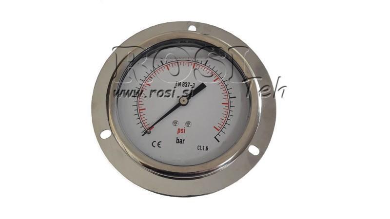 MANOMETER DN100 HINTEN 0 - 16 BAR - 1/2