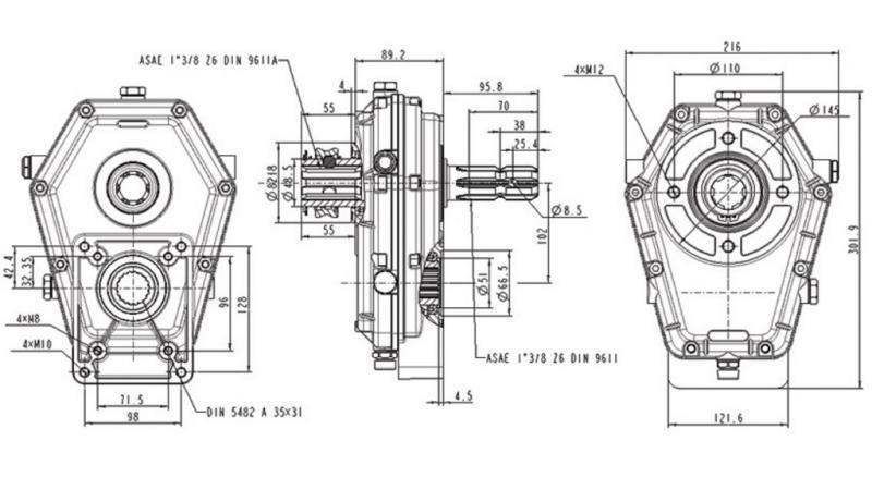 MOLTIPLICATORE GR.3 -1:3 INGRESSO FEMMINA FR - USCITA MASCHIO