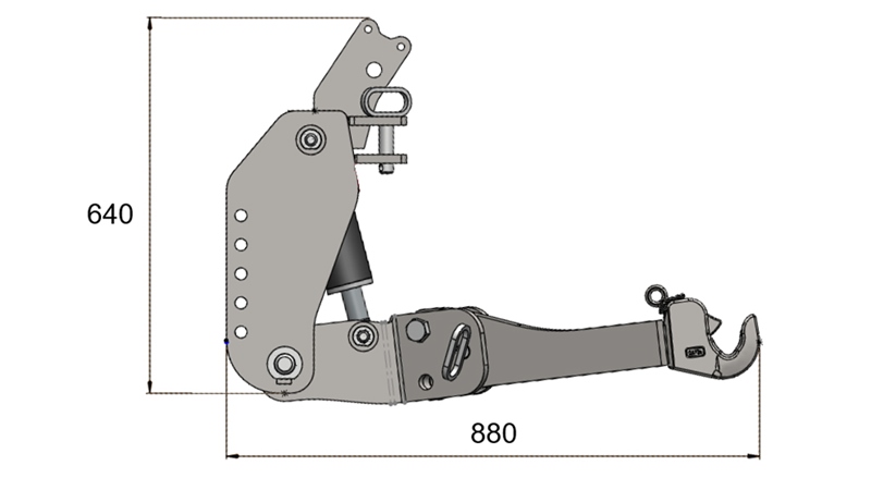 KOMPLETNÝ TROJBODOVÝ ZÁVES UNIVERZÁLNY CAT. 2 - FLEX PRE TRAKTOR 1500 KG (RAL PODĽA VÁŠHO VÝBERU)