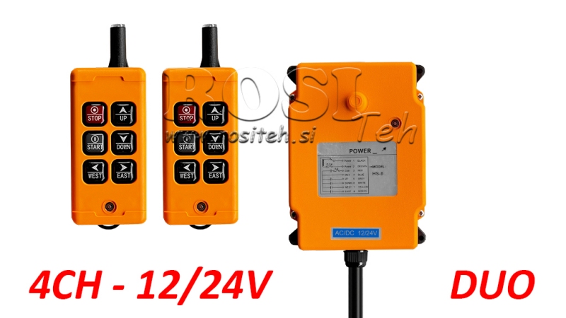 RADIO FJÄRRKONTROLL 4CH - 12/24V DUO