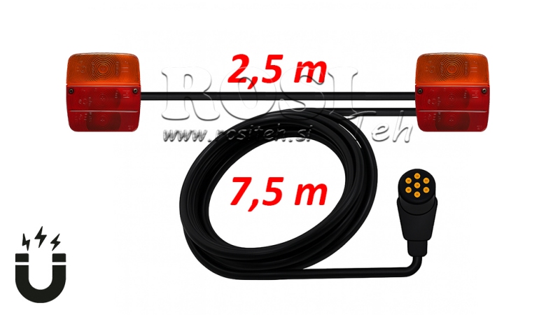 MAGNETLICHTERSATZ MIT KABEL 7,5m + 2,5m
