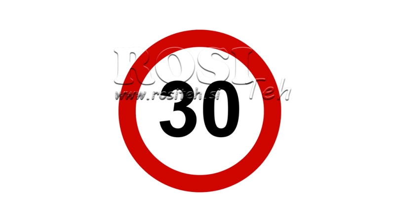 HASTIGHEDSBEGRÆNSNING STICKER 30KM/H