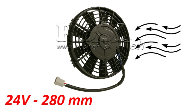 VENTILATOR AKSIJALNI 280mm POTISNI 24V