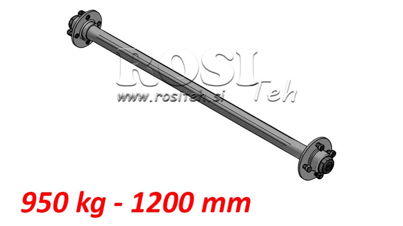 AŠIS PRIEKABAI 950 KG BE STABDŽIŲ (1200 MM)