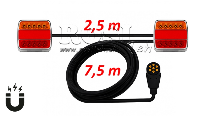MAGNETICKÉ LED ZADNÍ SVĚTLO S KABELEM