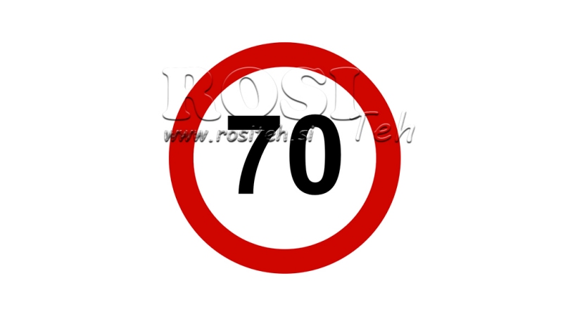HASTIGHETSBEGRENSNING KLEBEMERKE 70KM/H