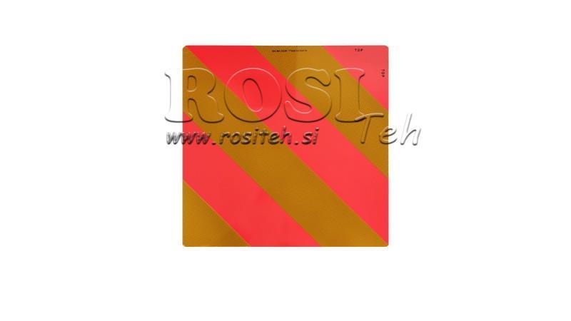 ALU WARNUNGSSCHILD FÜR FAHRZEUGE UND ANHÄNGER dim.423x423mm