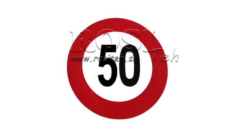Nálepka rýchlostného limitu 50km/h