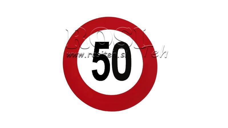 STICKER SPEED LIMIT 50km/h