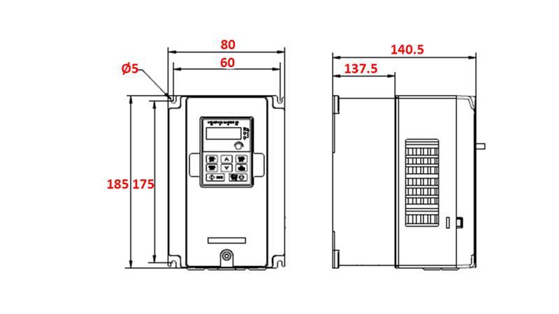 FREQUENZUMRICHTER - INVERTER 3ph 2,2kW GD20-2R2G-4-EU