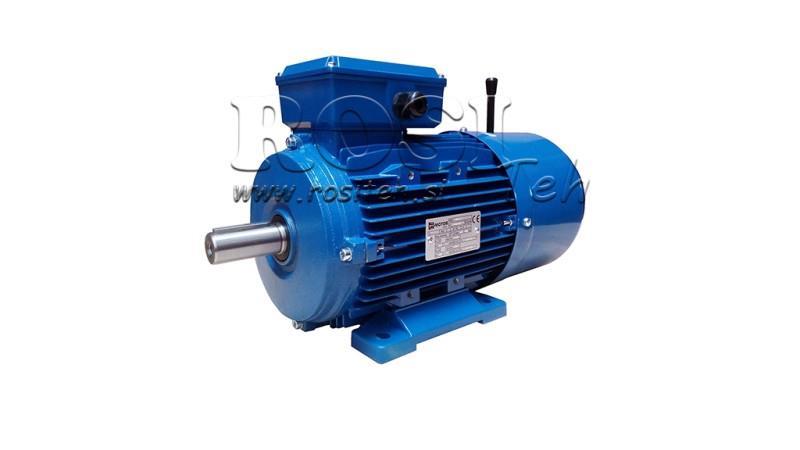 4kW-ELEKTRO MOTOR Z ZAVORO MSH100L3-4 4_1420vrt 3Faz nogice-B3