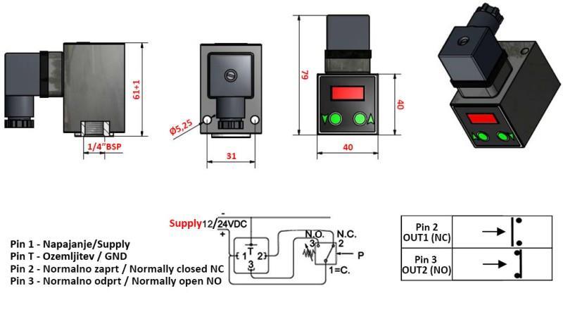 ELEKTRONISCHE DRUKSCHAKELAAR KLV55 0-200 BAR (MAX.500BAR)
