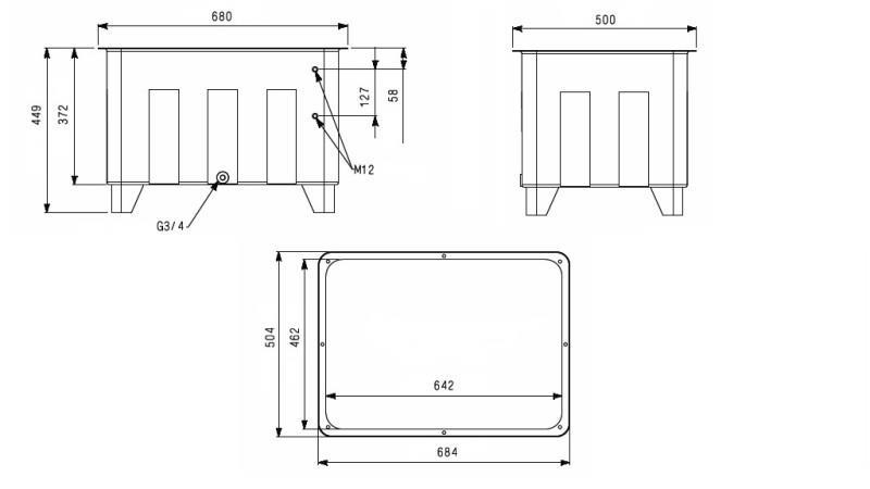 OIL TANK FOR HYDRAULIC POWER-PACK TYPE MPN 100 LIT