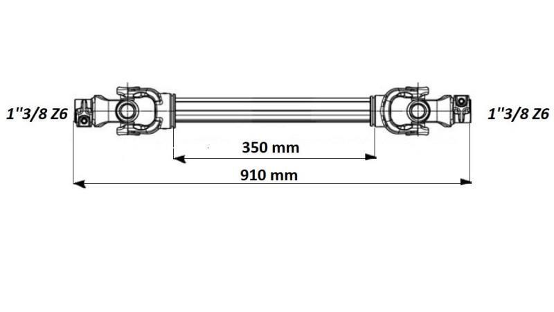 ECO KARDÁN 910mm 30-75LE SZABAD ÁRAMLÁSÚ KAPCSOLÓVAL - méretek