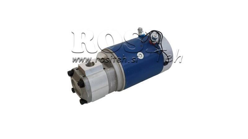 HYDRAULIKKOPPLUNG PUMPE GR.1 + ELEKTROMOTOR 12V 1,6kW = 2,5cc - 6,6lit