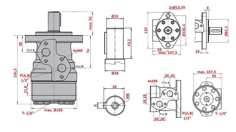 MOTOR HIDRAULIC MR 125