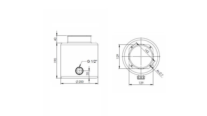 METALLRESERVOIR ROLL PP 6 LITER HORIZONTAL-VERTIKAL-MAßE