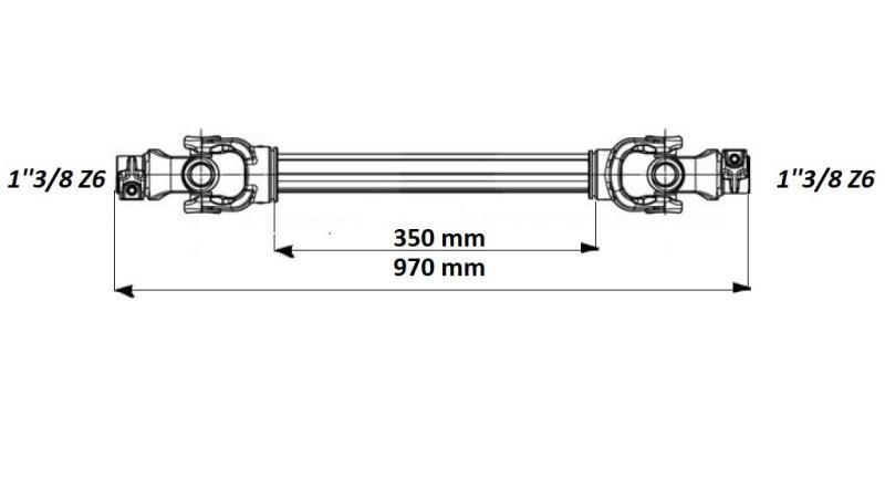 ECO CARDAN 970mm 70-110PS MIT LAMELLE - Abmessungen