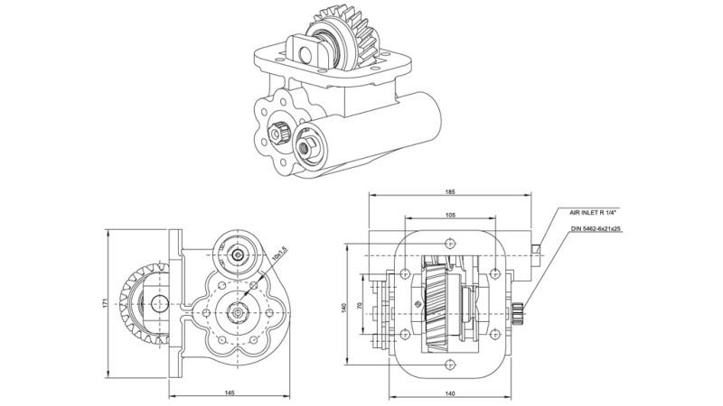 NEBENANTRIEB FÜR HYDRAULIKPUMPE - IVECO 2855