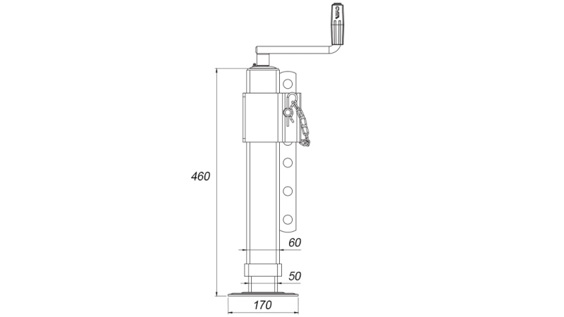 VERSTELLBARE SCHRAUBENSTÜTZE 320mm - 800kg