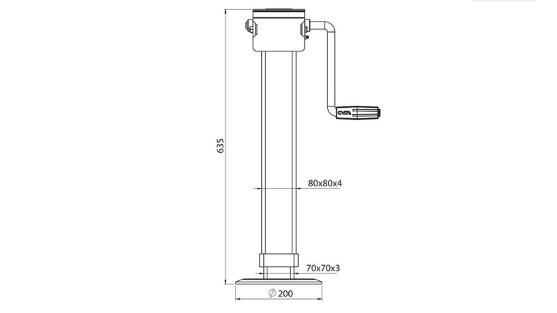 GEWINDESTÜTZE BEIN 380mm - 4.000kg