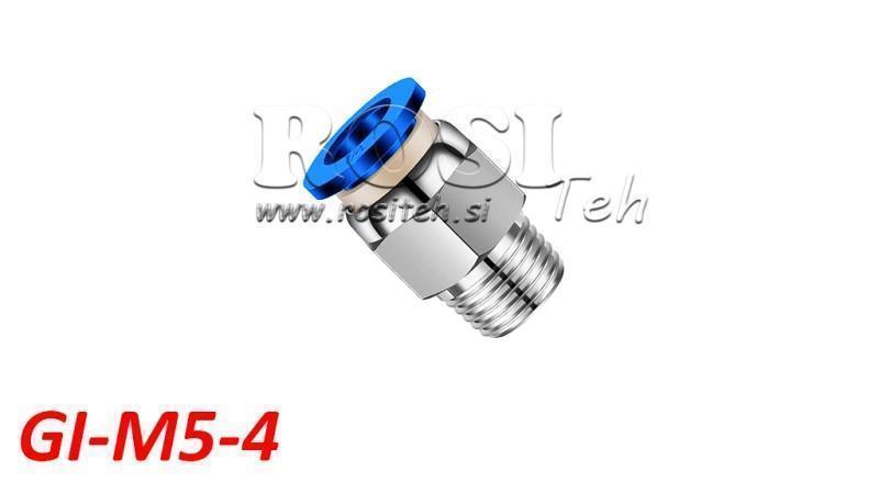 PNEUMATIC PLUG STRAIGHT CONNECTOR TPA WITH THREAD GI-M5-4