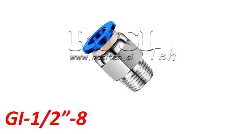 PNEUMATISCHER STECKER GERADER ANSCHLUSS TPA MIT GEWINDE GI-012-8