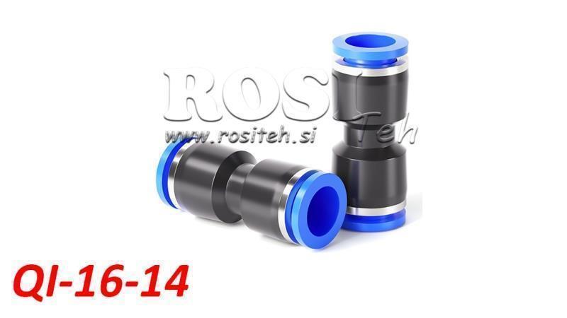 PNEUMATISK PLUGG RETT REDUSERENDE KOBLING TPA UTEN GJENGER QI-16-14