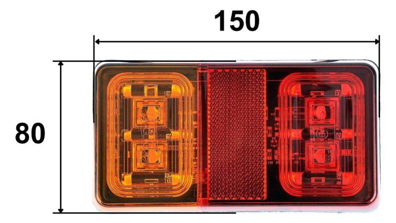 LED RÜCKLAMPE FÜR ANHÄNGER KOBINIERT - 3 FUNKTIONEN 12 V-24 V
