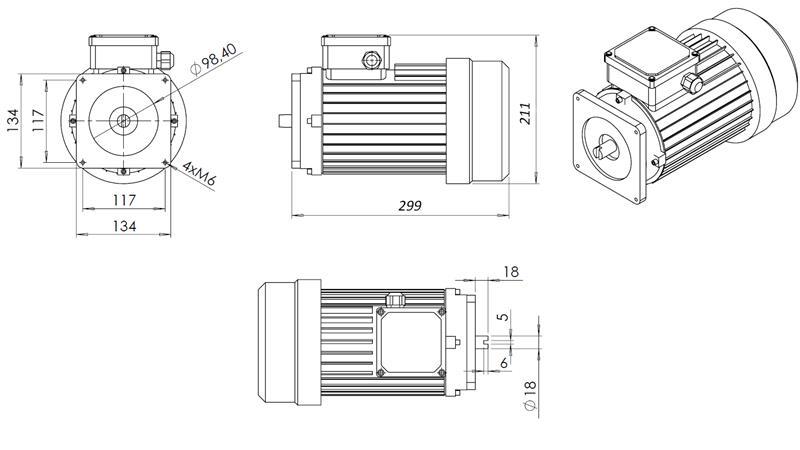 MOTORE DI RICAMBIO PER L'UNITA IDRAULICA 380V 2,2kW