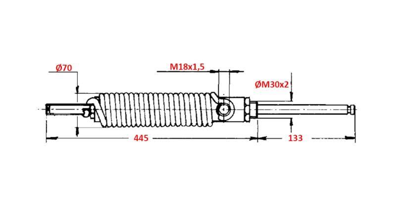 UNIDIREZIONALE CILINDRO IDRAULICO PER APRIRE IL PORTELLO DEL SERBATOIO 4''