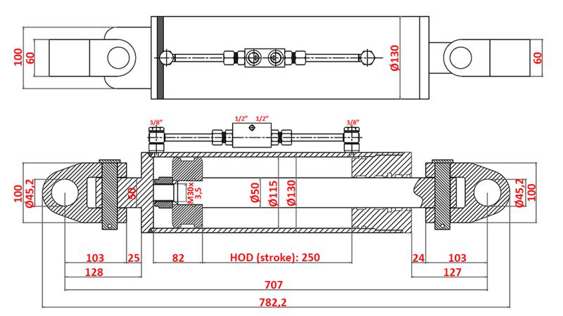 HYDRAULISCHER SPECIAL OBERLENKER - 4 KAT. 115/50-250 (180-380HP)(45,2mm)