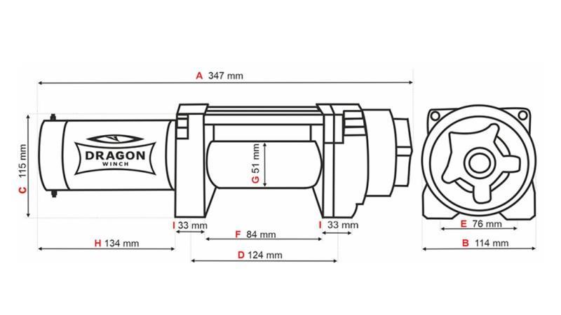 12 V ELECTRIC WINCH DWH 3500 HD - 1588 kg - SYNTHETIC ROPE