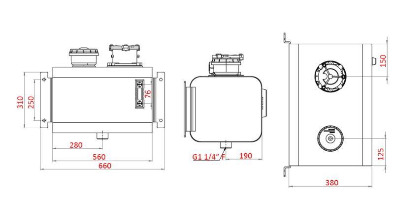 METALLTANK TOP 60 Lit 310x380x560mm