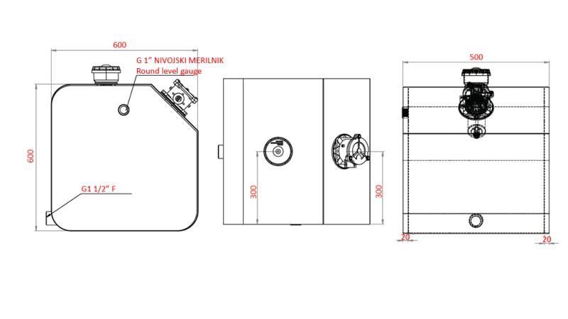 METALLTANK TOP 150 Lit 600x600x500mm